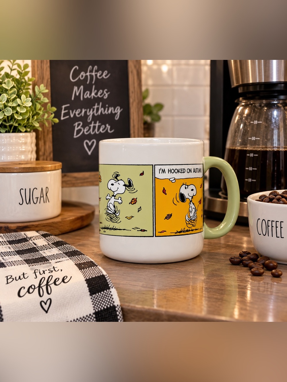Peanuts Ceramic Mug Happy Autumn Comic Panels